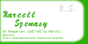 marcell szenasy business card